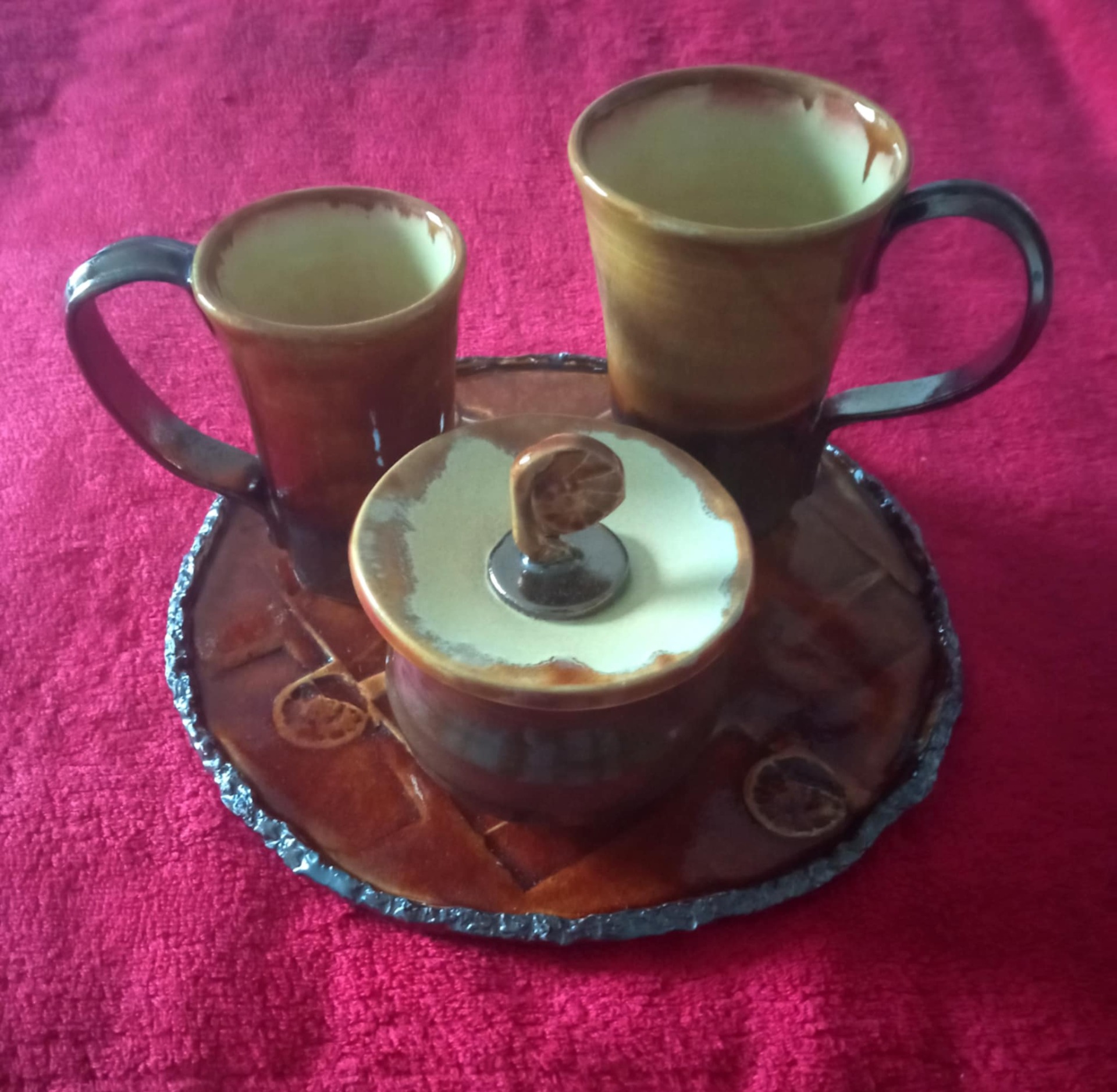 Keramický čajovo - kávový servis